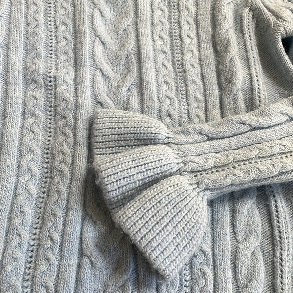 H&M Light Blue Cable Knit Turtleneck Sweater - Picture 7 of 11